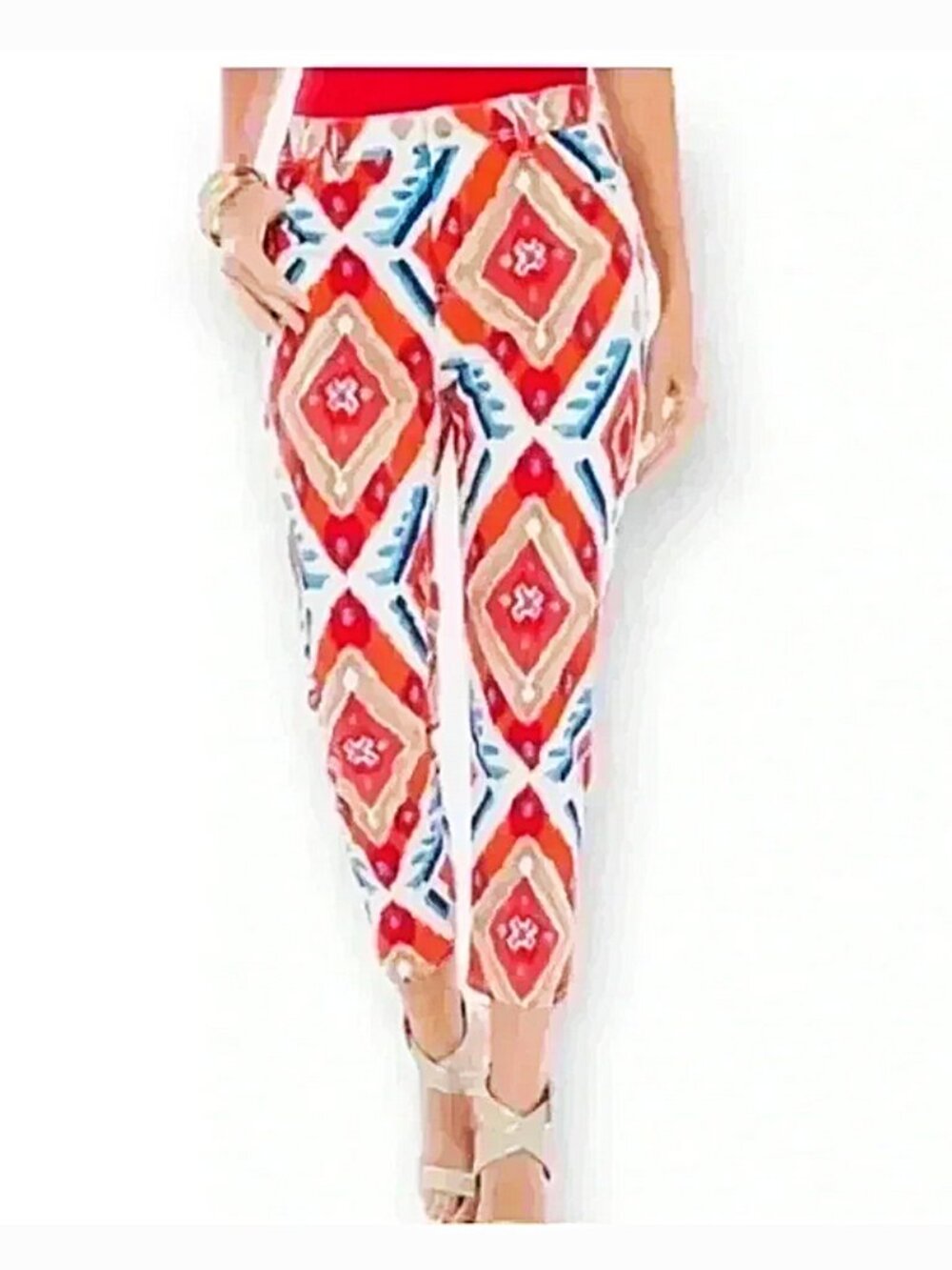 NWT Chico's Aztec Platinum Girlfriend Crop Pant size 3.5